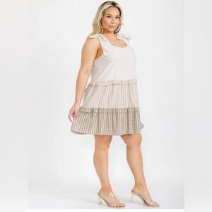 NIB Anthropologie Striped Ruffle Hem Dress by Perch plus size 3X 🌸 LAST ONE L